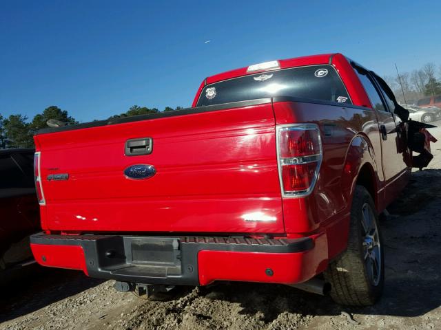 1FTFW1EF1EFB25329 - 2014 FORD F150 SUPER RED photo 4