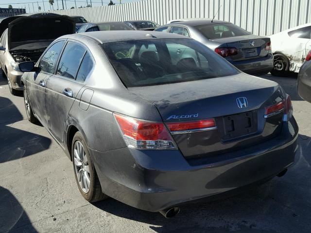 1HGCP3F86BA022882 - 2011 HONDA ACCORD EXL GRAY photo 3