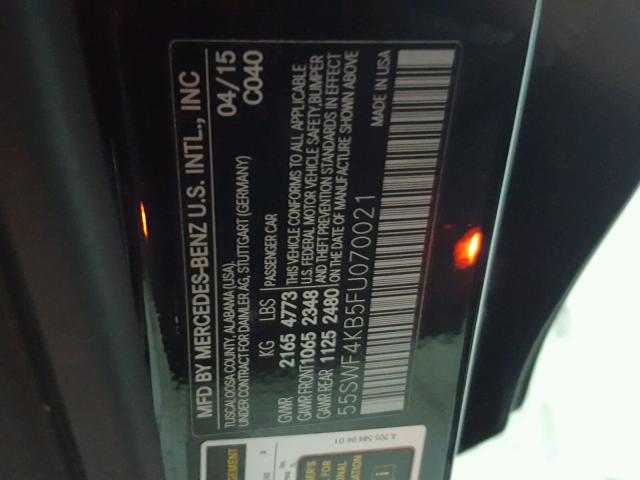 55SWF4KB5FU070021 - 2015 MERCEDES-BENZ C 300 4MAT BLACK photo 10