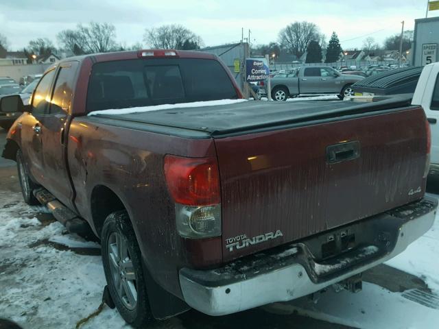 5TFBV58177X003046 - 2007 TOYOTA TUNDRA DOU MAROON photo 3