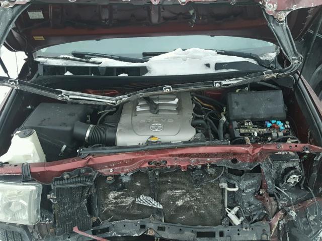 5TFBV58177X003046 - 2007 TOYOTA TUNDRA DOU MAROON photo 7