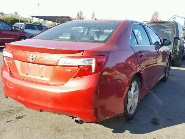 4T1BF1FK6CU567974 - 2012 TOYOTA CAMRY BASE RED photo 4