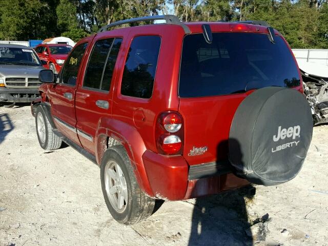 1J4GK58K76W255143 - 2006 JEEP LIBERTY LI RED photo 3