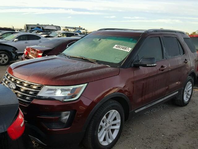 1FM5K7D81GGA84772 - 2016 FORD EXPLORER X MAROON photo 2