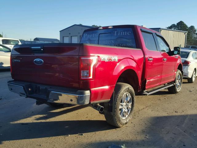 1FTEW1EG2GFB31082 - 2016 FORD F150 SUPER RED photo 4