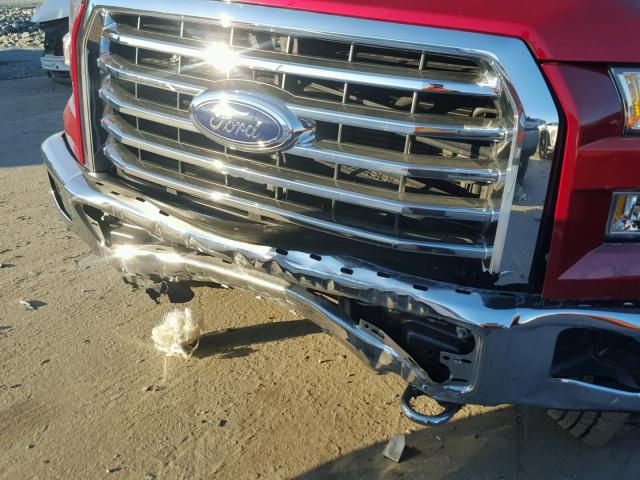 1FTEW1EG2GFB31082 - 2016 FORD F150 SUPER RED photo 9