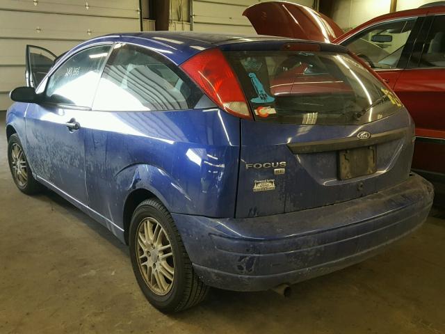 3FAFP31N55R152984 - 2005 FORD FOCUS ZX3 BLUE photo 3