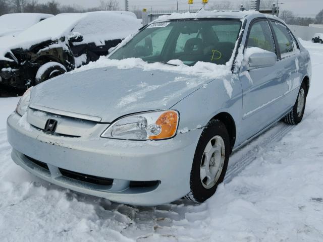 JHMES96693S010128 - 2003 HONDA CIVIC HYBR BLUE photo 2