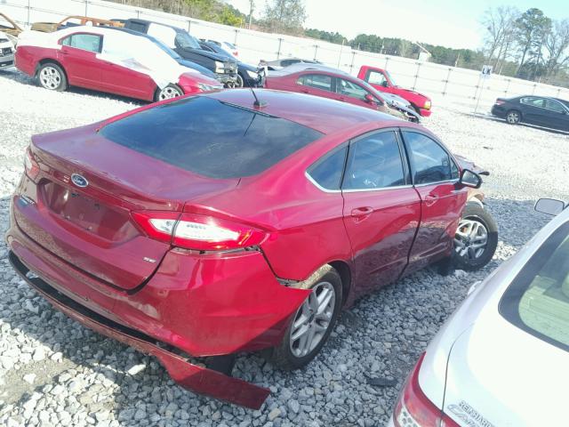 3FA6P0H71GR152795 - 2016 FORD FUSION SE BURGUNDY photo 4