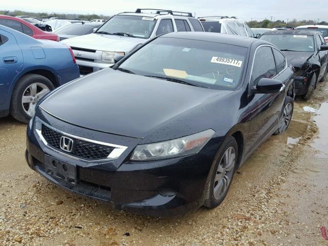 1HGCS12859A000956 - 2009 HONDA ACCORD EXL BLACK photo 2