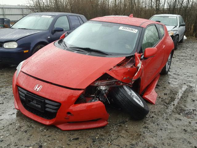 JHMZF1C65CS004077 - 2012 HONDA CR-Z EX RED photo 2