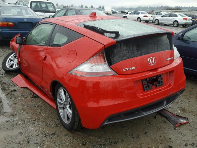 JHMZF1C65CS004077 - 2012 HONDA CR-Z EX RED photo 3