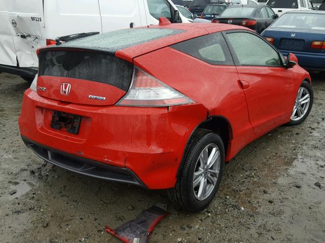 JHMZF1C65CS004077 - 2012 HONDA CR-Z EX RED photo 4