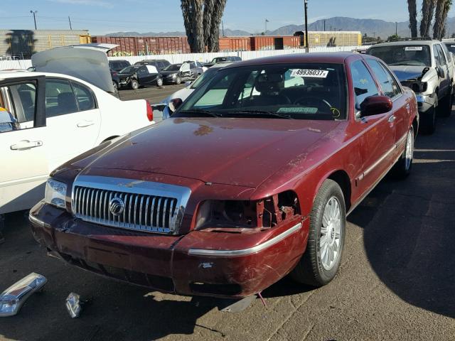 2MEHM75V68X658423 - 2008 MERCURY GRAND MARQ MAROON photo 2