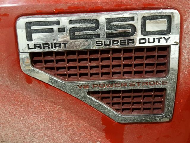 1FTSW21R58ED61738 - 2008 FORD F250 SUPER RED photo 10