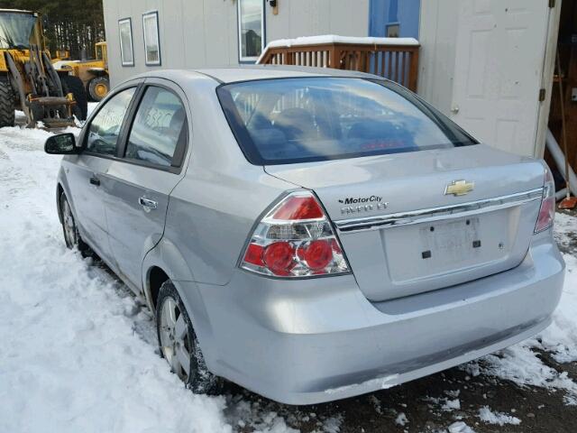 KL1TG56668B276207 - 2008 CHEVROLET AVEO LT SILVER photo 3