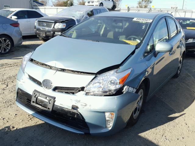 JTDKN3DU7F1909025 - 2015 TOYOTA PRIUS TEAL photo 2