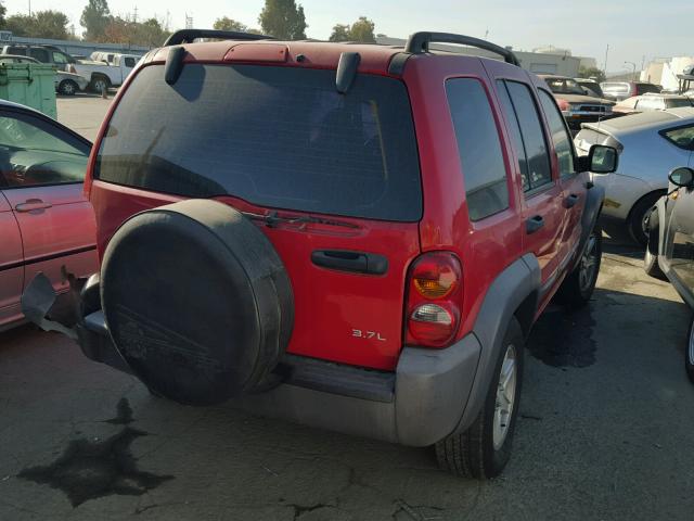 1J4GK48K73W587752 - 2003 JEEP LIBERTY SP RED photo 4