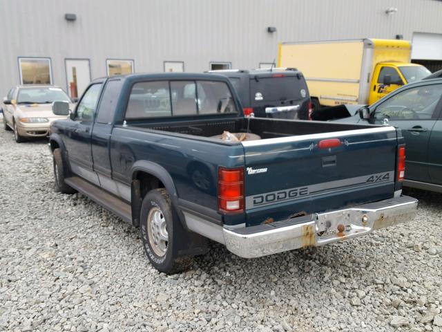 1B7GG23Y8SS289529 - 1995 DODGE DAKOTA GREEN photo 3