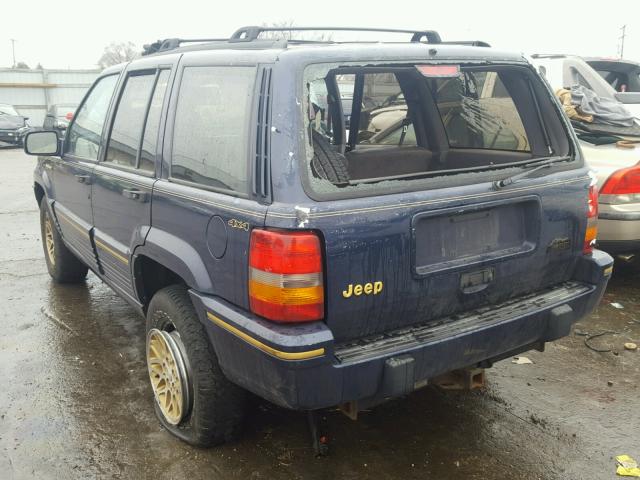 1J4GZ78S9PC661323 - 1993 JEEP GRAND CHER BLUE photo 3