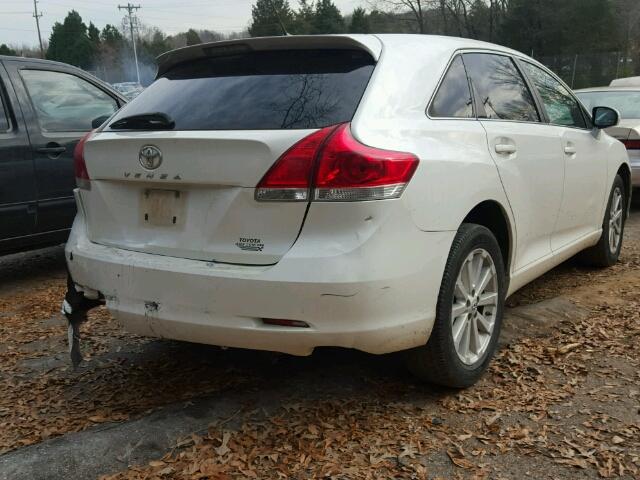 4T3ZA3BB1AU035132 - 2010 TOYOTA VENZA BASE WHITE photo 4