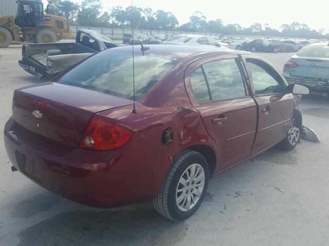 1G1AT58H597195898 - 2009 CHEVROLET COBALT LT RED photo 4