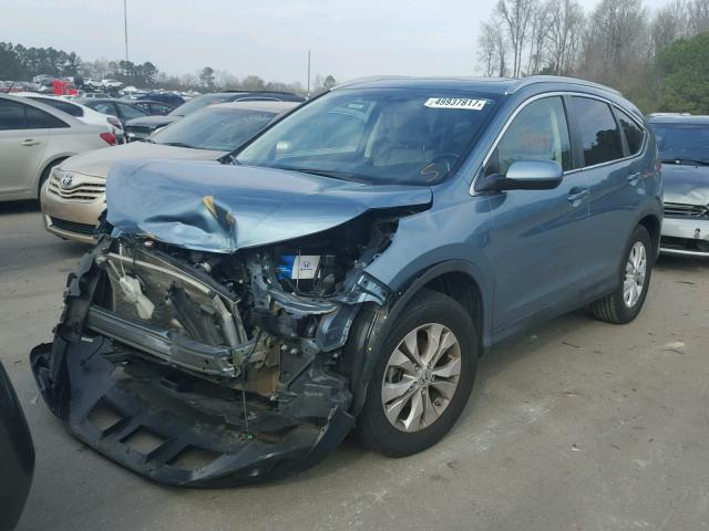 5J6RM3H74DL009958 - 2013 HONDA CR-V EXL BLUE photo 2