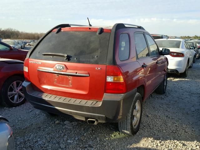 KNDJF724577397167 - 2007 KIA SPORTAGE L RED photo 4