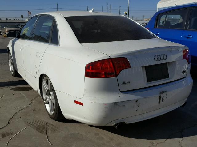 WAUEF78E77A037819 - 2007 AUDI A4 S-LINE WHITE photo 3