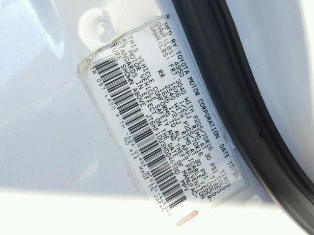 JT6HF10U3X0046580 - 1999 LEXUS RX 300 WHITE photo 10