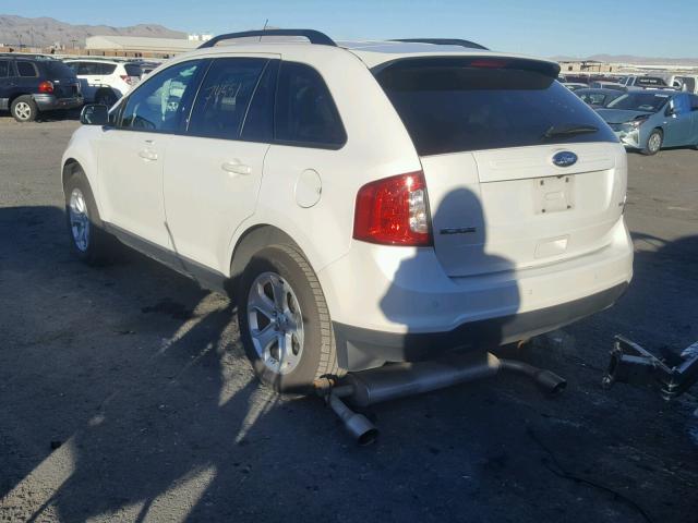 2FMDK3JC6CBA46176 - 2012 FORD EDGE SEL WHITE photo 3