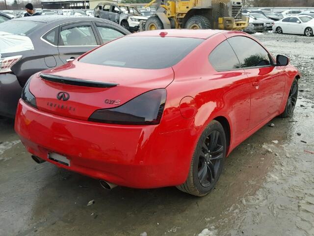 JN1CV6EK6AM100497 - 2010 INFINITI G37 BASE RED photo 4