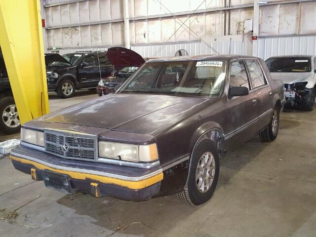 1B3XC46R4MD131676 - 1991 DODGE DYNASTY MAROON photo 2