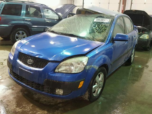 KNADE123686333888 - 2008 KIA RIO BASE BLUE photo 2