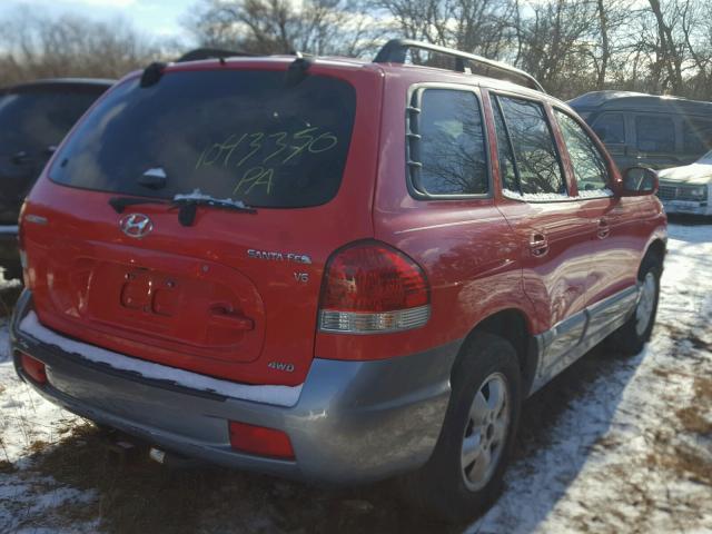 KM8SC73DX5U990318 - 2005 HYUNDAI SANTA FE G RED photo 4