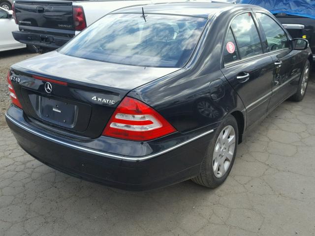 WDBRF81J25F651872 - 2005 MERCEDES-BENZ C 240 4MAT BLACK photo 4