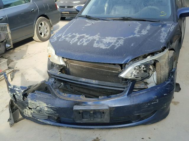 2HGES26794H519499 - 2004 HONDA CIVIC EX BLUE photo 9