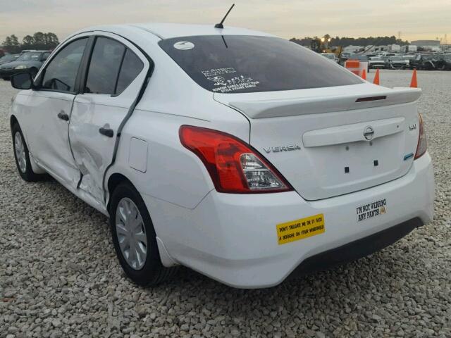 3N1CN7AP4FL888141 - 2015 NISSAN VERSA S WHITE photo 3