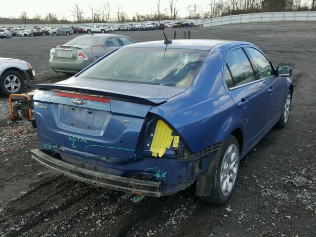 3FAHP0HA6AR266917 - 2010 FORD FUSION SE BLUE photo 4