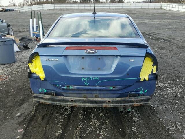 3FAHP0HA6AR266917 - 2010 FORD FUSION SE BLUE photo 9