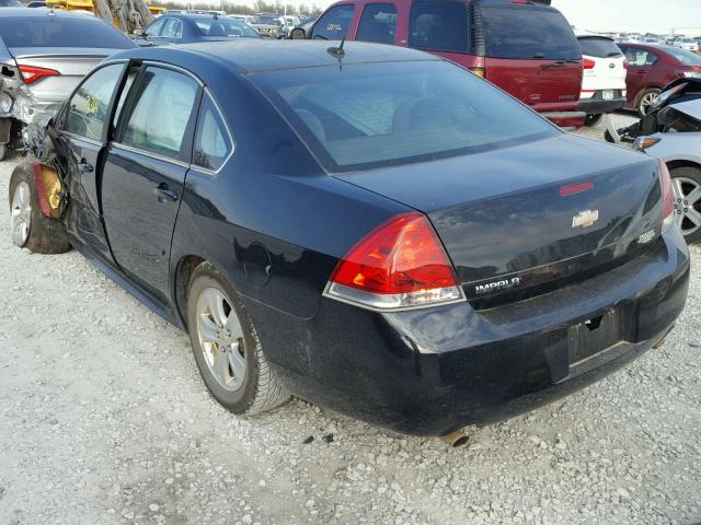 2G1WF5E31D1250021 - 2013 CHEVROLET IMPALA LS BLACK photo 3