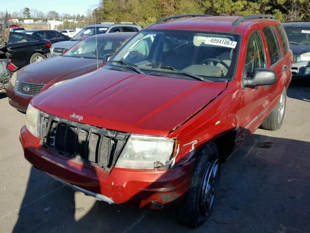 1J4GX48S24C335136 - 2004 JEEP GRAND CHER RED photo 2