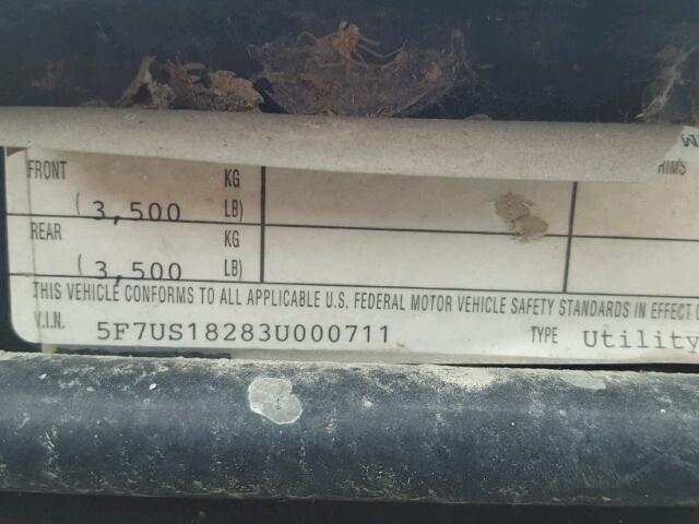 5F7US18283U000711 - 2003 UTILITY TRAILER BLACK photo 10