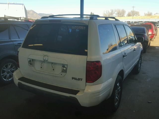 5FNYF18594B010587 - 2004 HONDA PILOT EXL WHITE photo 4