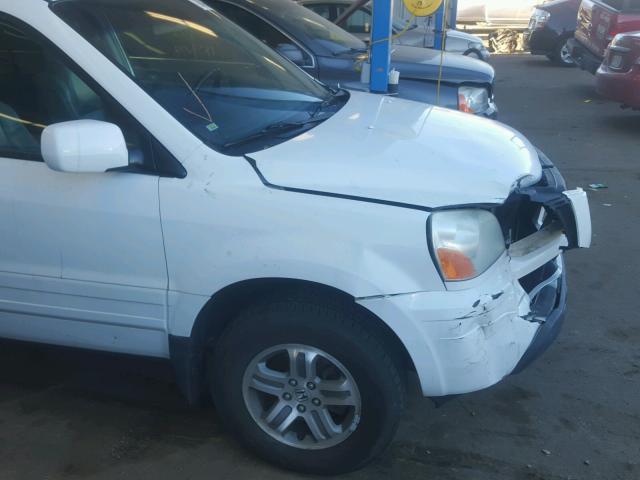 5FNYF18594B010587 - 2004 HONDA PILOT EXL WHITE photo 9