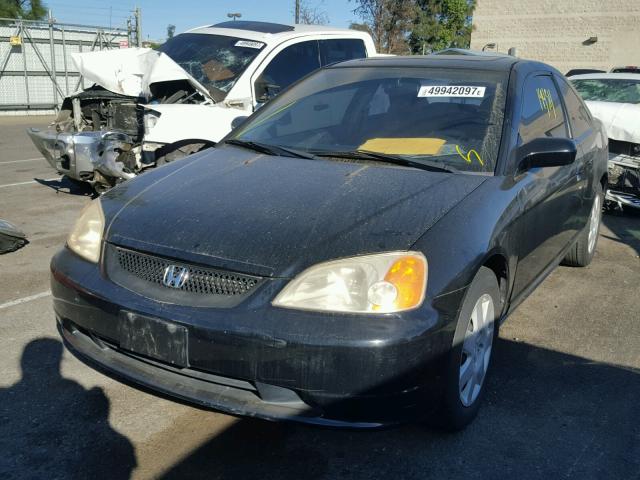 1HGEM21902L110486 - 2002 HONDA CIVIC EX BLACK photo 2