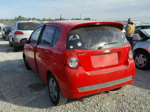 KL1TD6DE0AB136331 - 2010 CHEVROLET AVEO LS RED photo 3