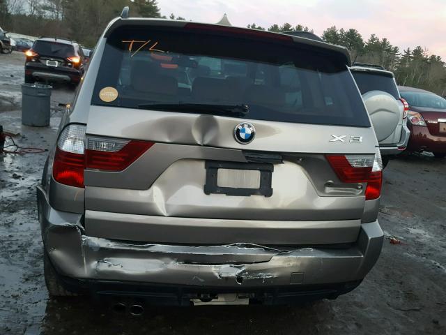 WBXPC93487WF09081 - 2007 BMW X3 3.0SI GRAY photo 9