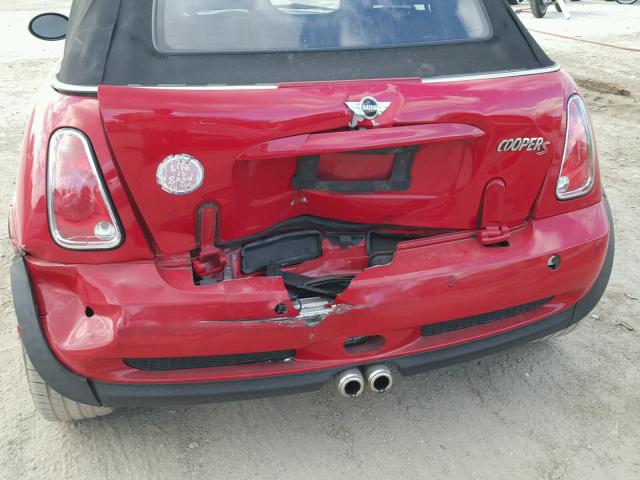 WMWRH33576TL93492 - 2006 MINI COOPER S RED photo 9