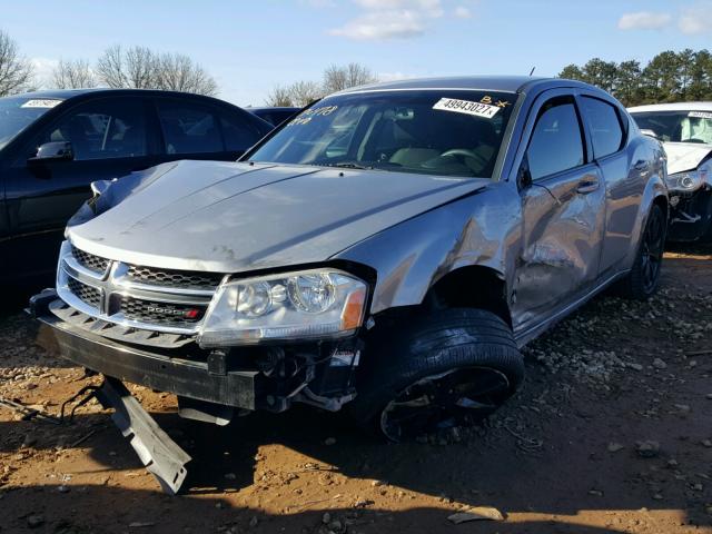 1C3CDZAG2EN165323 - 2014 DODGE AVENGER SE SILVER photo 2